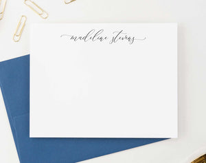 PS087 modern script personalized stationery note cards for women adult elegant simple 1