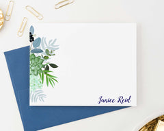 PS125 succulent greenery personalized stationeryset adult succulents green script font elegant 1