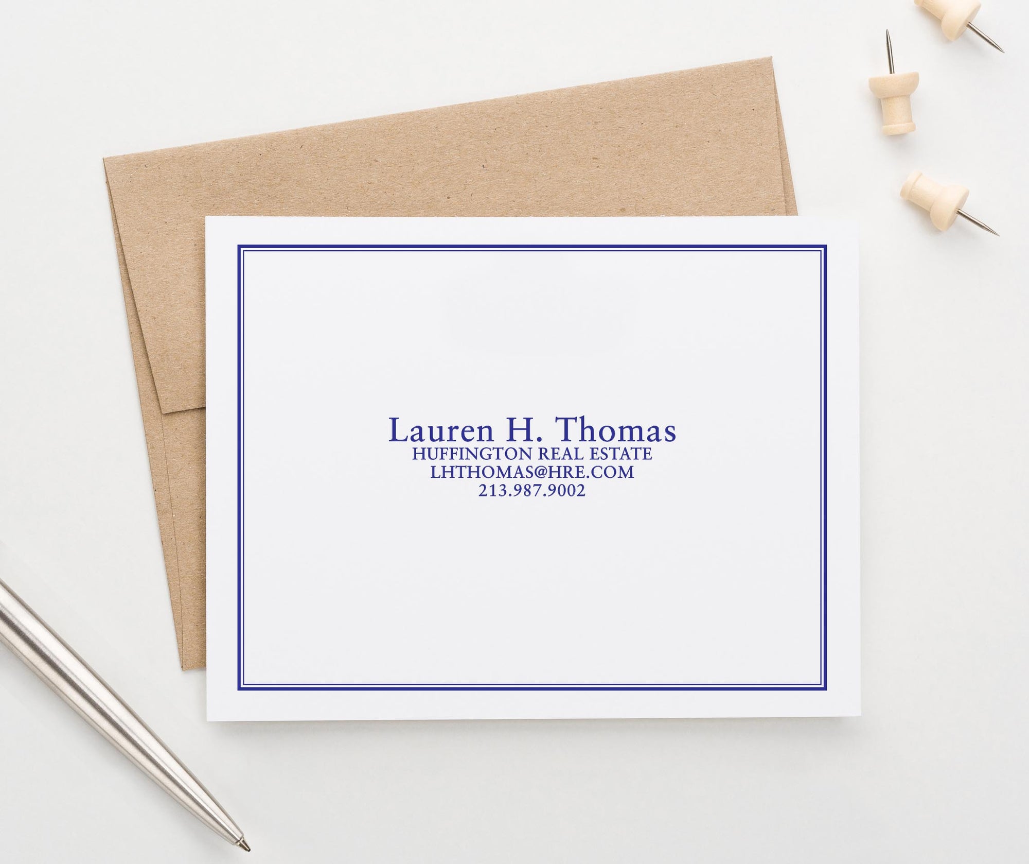 PS179 Personalized Folded Note Cards for Real Estate agent professional