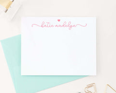 Cute Heart And Script Font Stationery For Kids