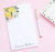np240 top corner floral and lemons personalized notepads lemon florals flowers