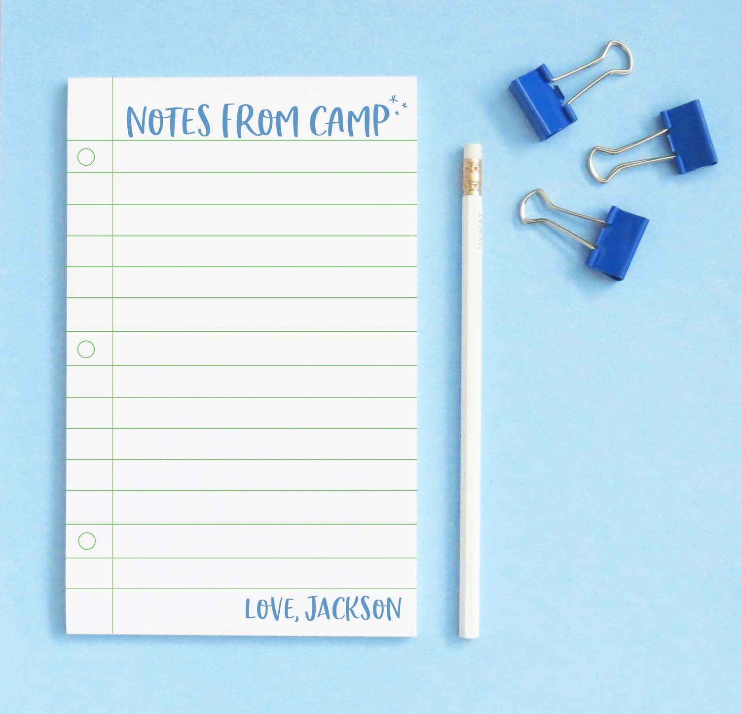 np252 simple notes from camp stationary paper for boys lined