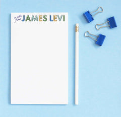 np255 a note from personalized boys letter writing paper block font green blue orange
