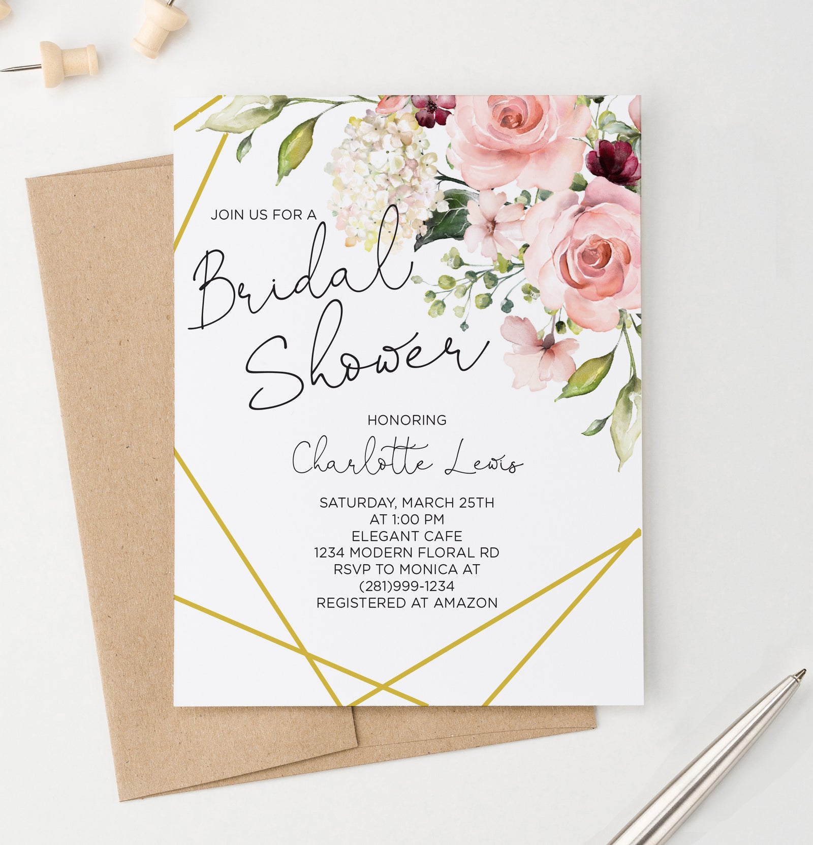 Elegant Bridal Shower Invitations