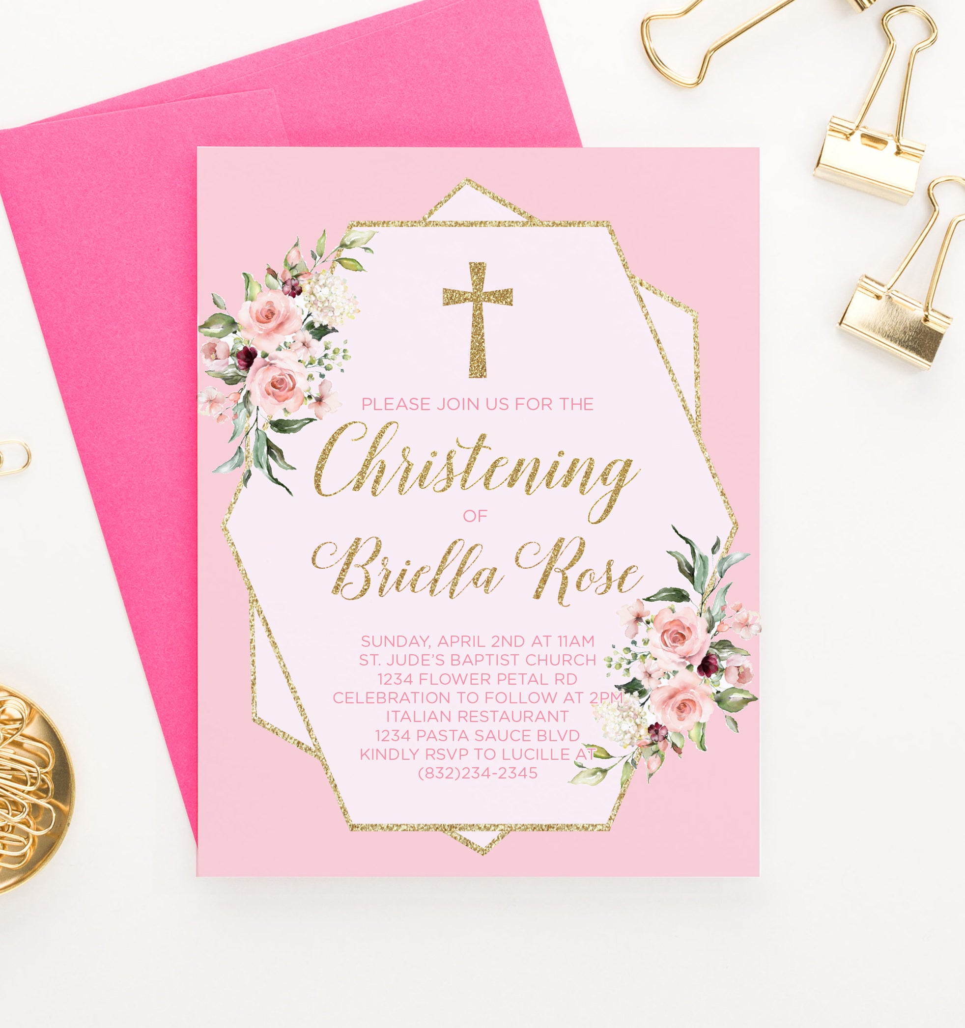Personalised Christening Invitation Cards