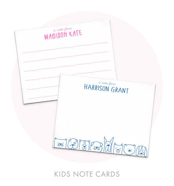 Baby + Kids Note Cards - Modern Pink Paper