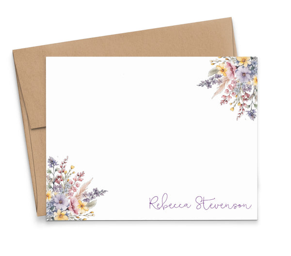 Customized Stationery Note Cards - Modern Pink Paper