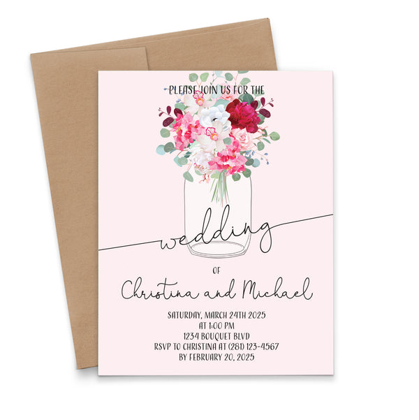 Pretty Wedding Invites - Modern Pink Paper
