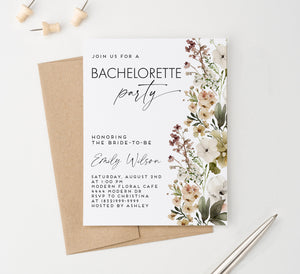 Minimalist Bachelorette Weekend Invitations With Florals