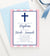 Pink Baptism Invitations With Vertical Stripes Personalized 