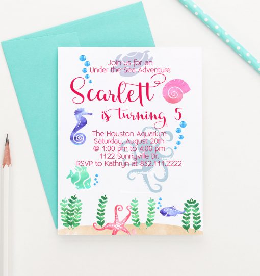 Personalized Under The Sea Birthday Invitations