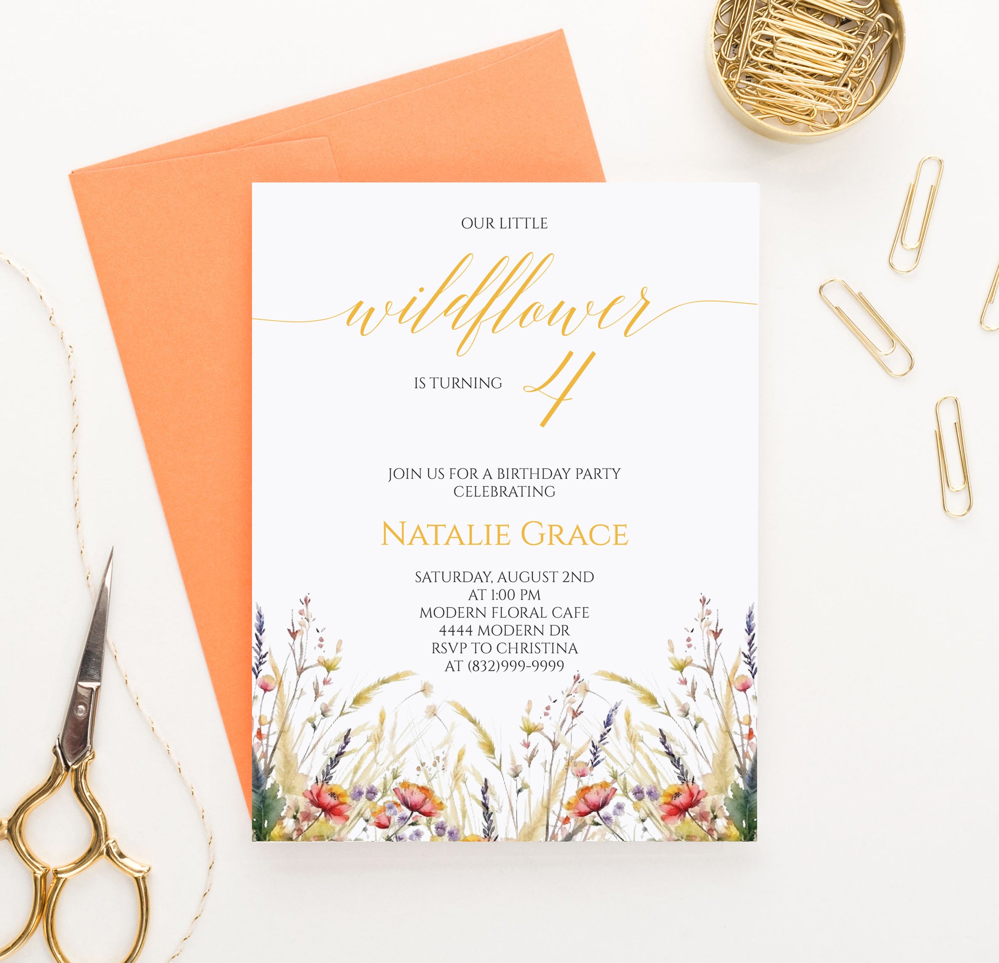 Our Little Wildflower Fall Birthday Invitations Choose Your Age