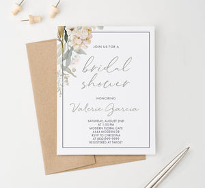 Classy Floral Bridal Shower Invitations