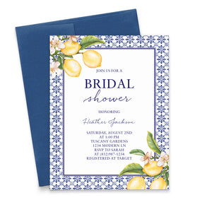 Mediterranean Themed Bridal Shower Invitations 