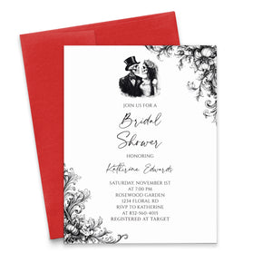 Gothic Skeleton Bridal Shower Invitations