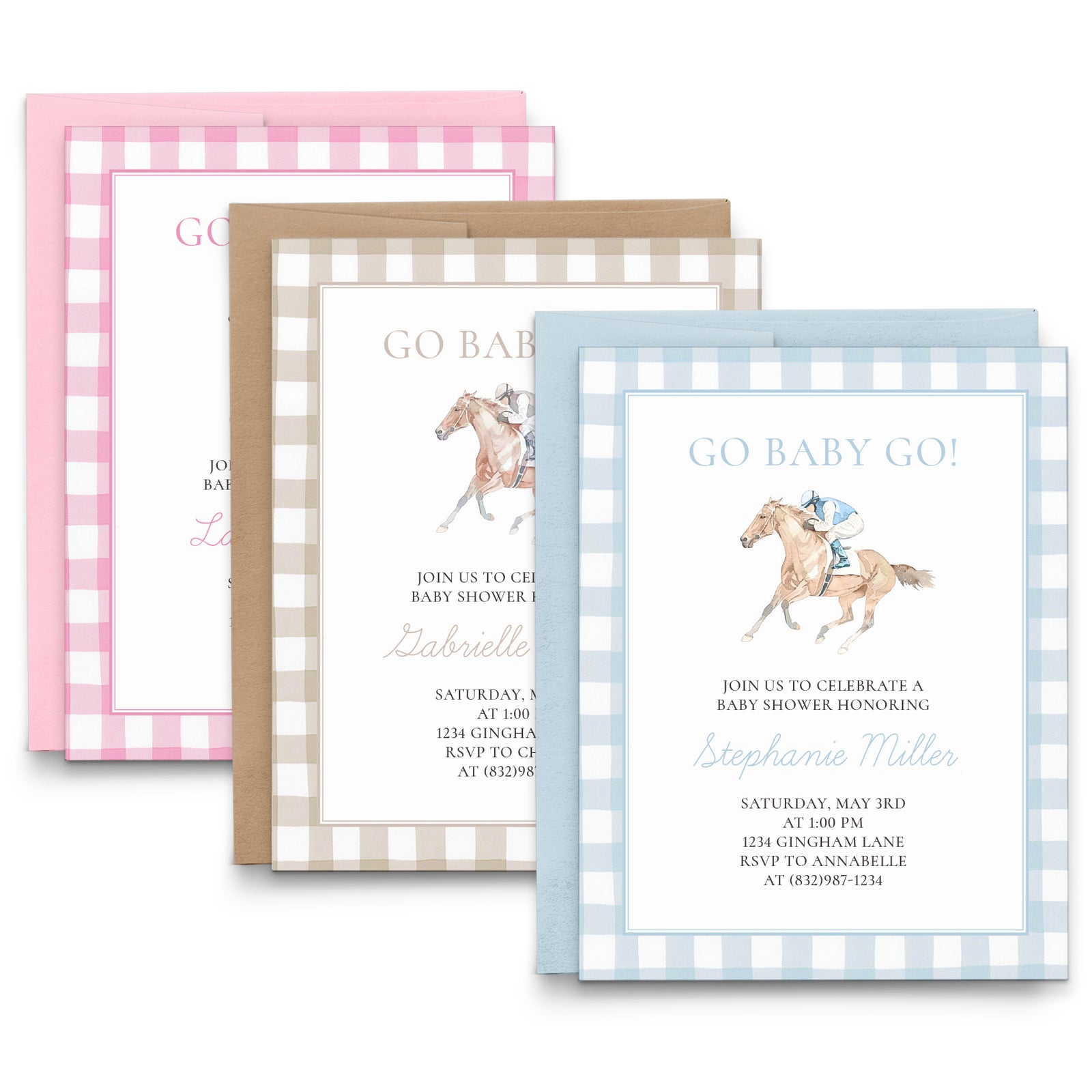 Preppy Kentucky Derby Baby Shower Invitations Gender Neutral