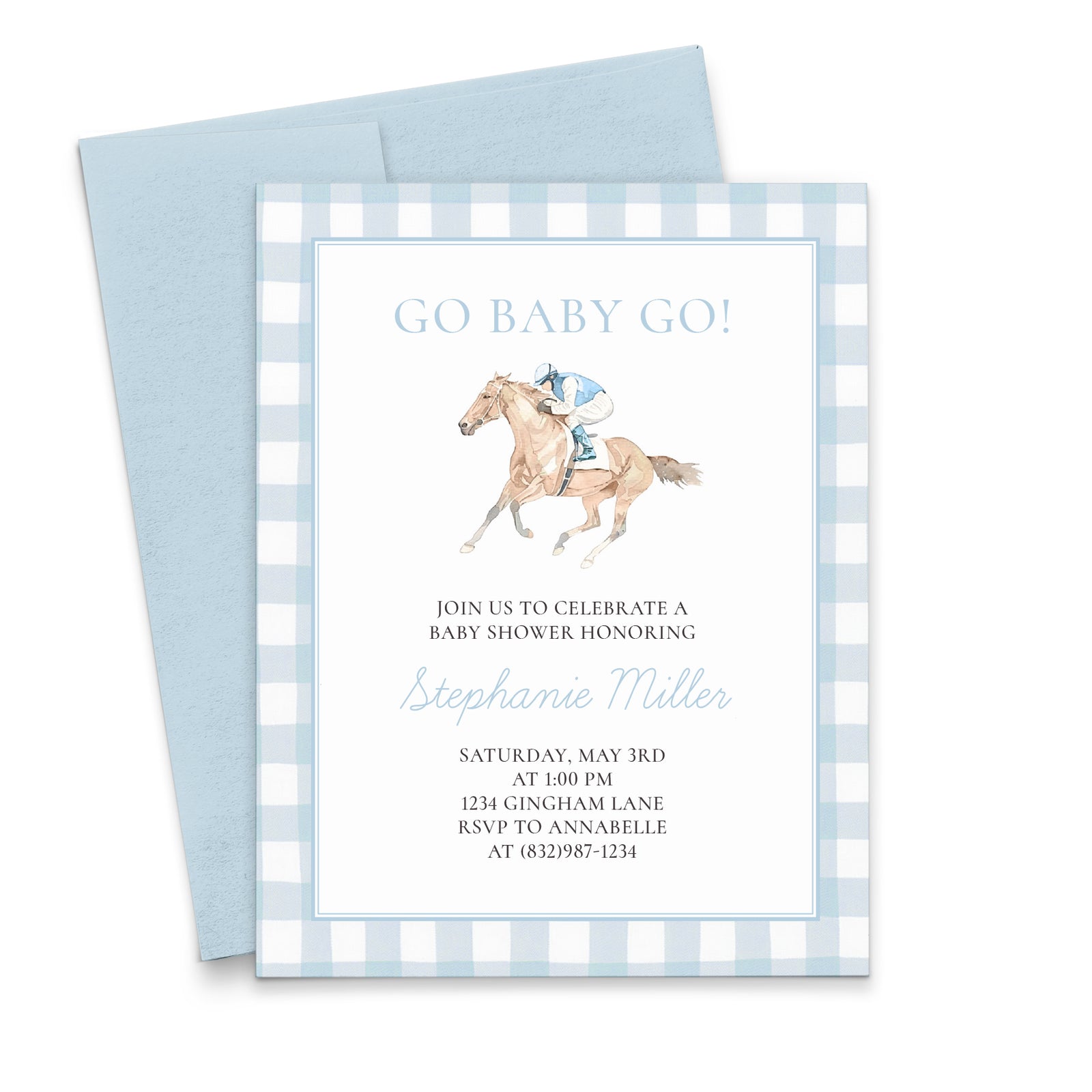 Preppy Kentucky Derby Baby Shower Invitations Gender Neutral
