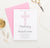 Personalized Pink Christening Invitations With Cross