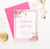 Personalized Pink Floral Confirmation Invitation Cards With Gold Frame