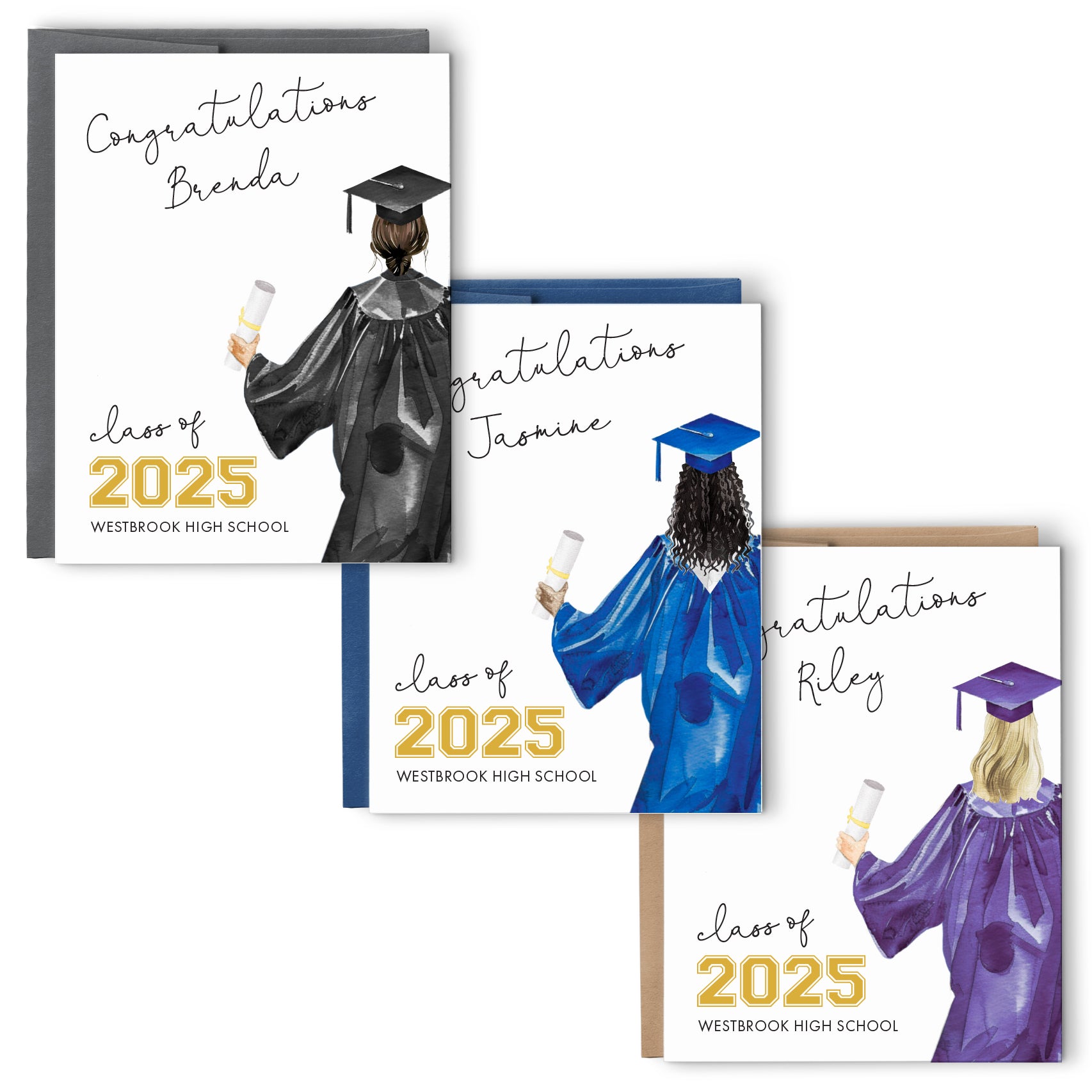 Custom Grad Girl Congratulations Greeting Card For Graduation Custom Grad Girl Congratulations Greeting Card For Graduation