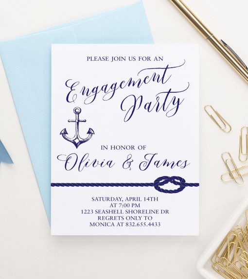 Nautical Wedding Engagement Party Invitations Personalized 