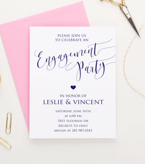 Elegant Calligraphy Engagement Party Invitations Customized