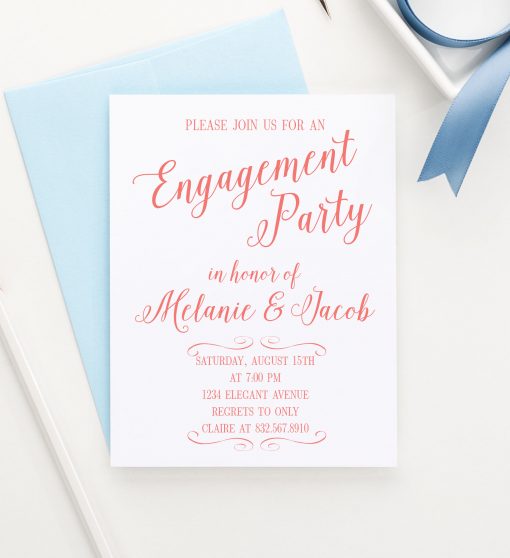 Personalized Classic Wedding Engagement Party Invitations