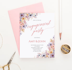 Classic Floral Wedding Engagement Party Invitations