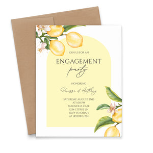 Summer Engagement Party Invitations With Lemons