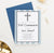 Blue First Communion Invitations With Vertical Stripes Personalized 