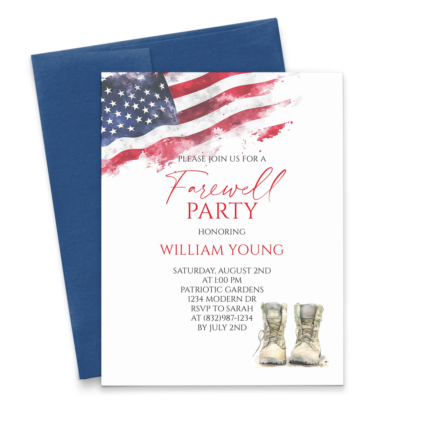 Personalized Military Going Away Party Invitations 