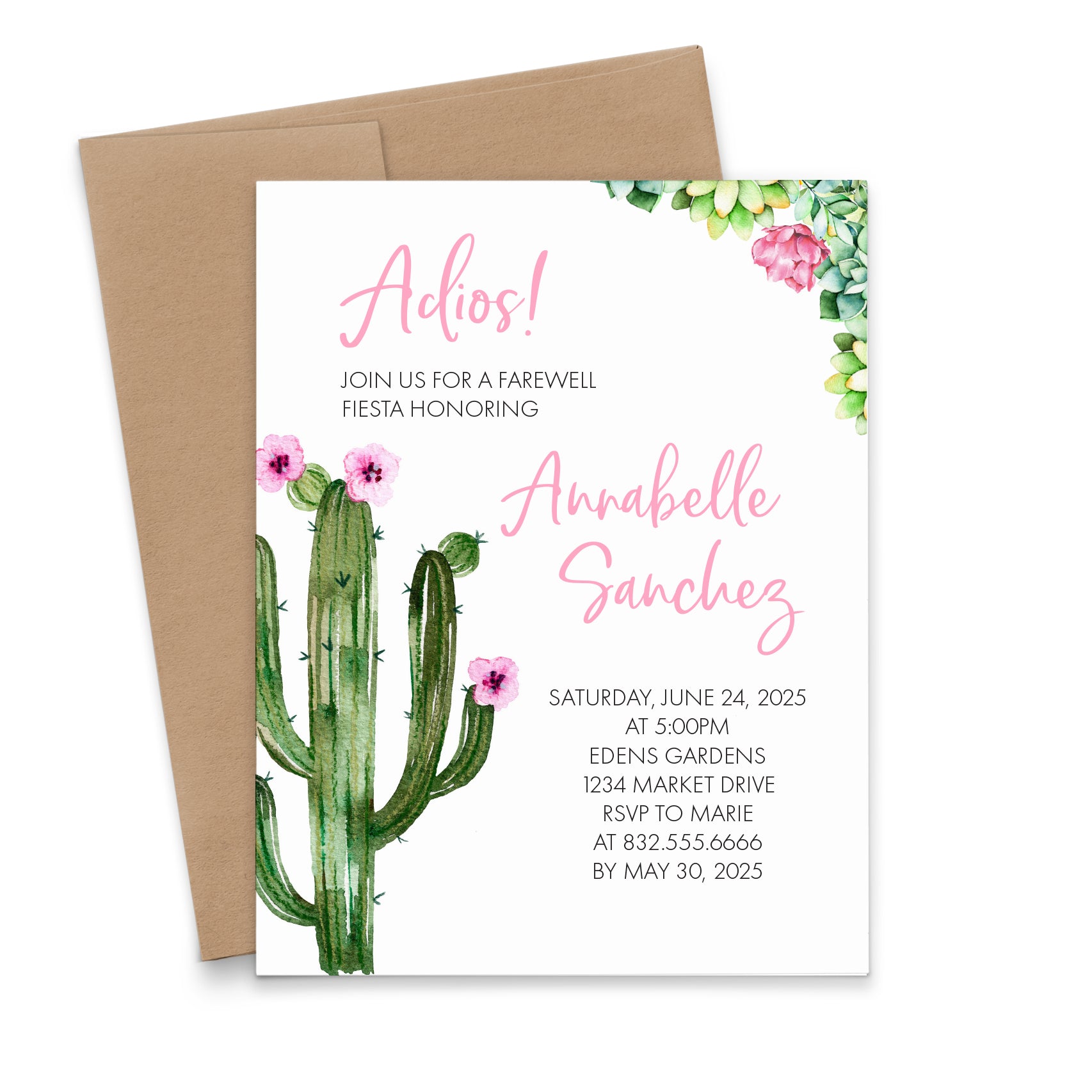 Personalized Farewell Fiesta Invitation With Florals