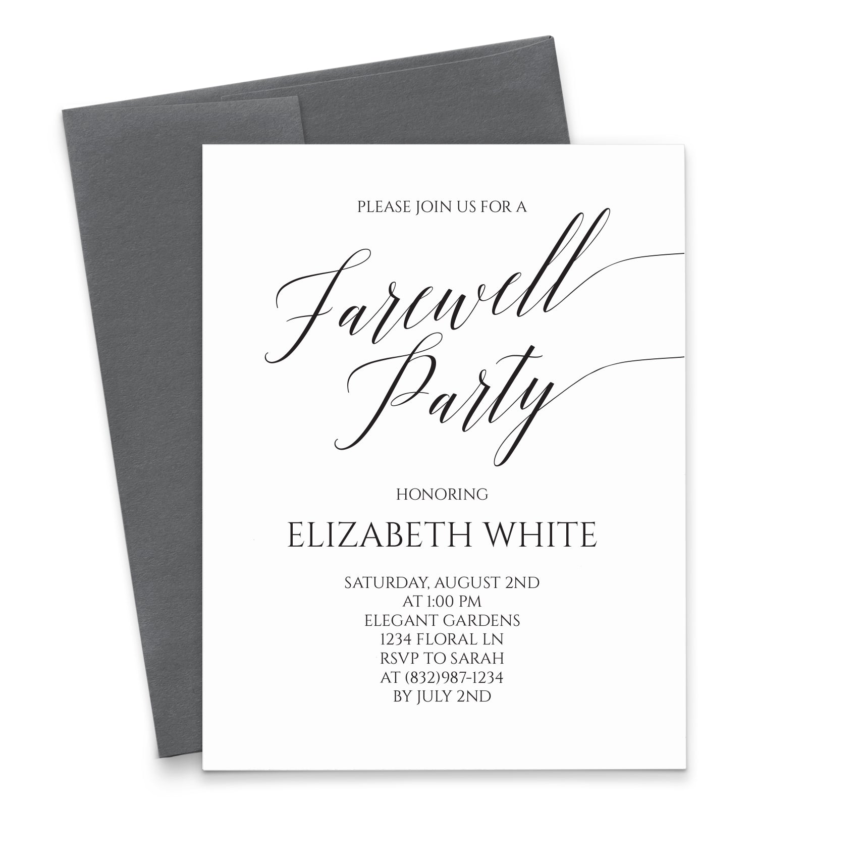 Modern Minimalist Farewell Party Invitations Personalized