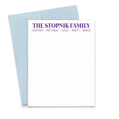 Block Font Couples Stationery with Family Names