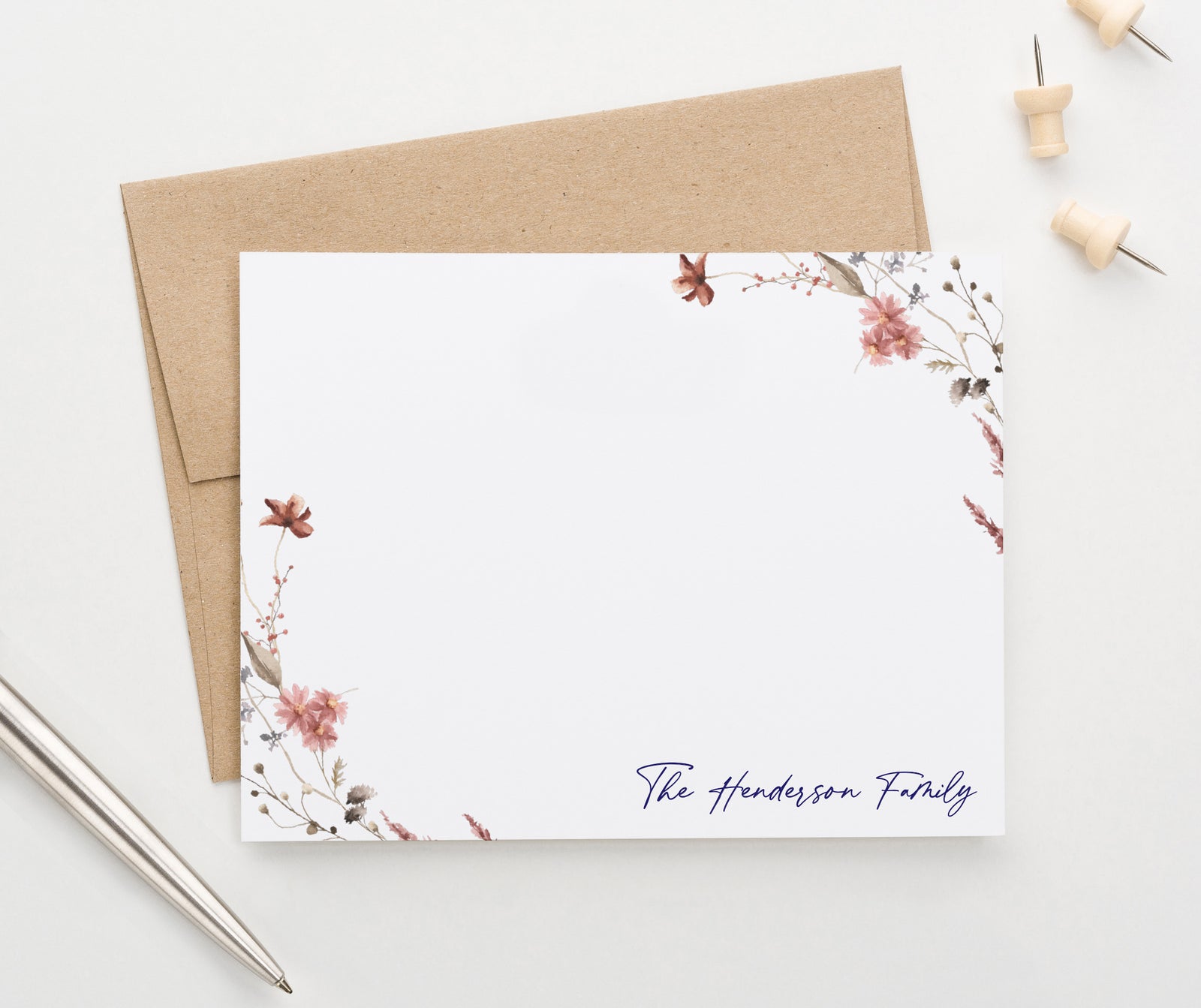Custom Rustic Wildflower Family Stationary