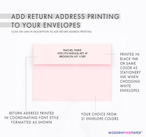 Example of the return address printed on the envelope