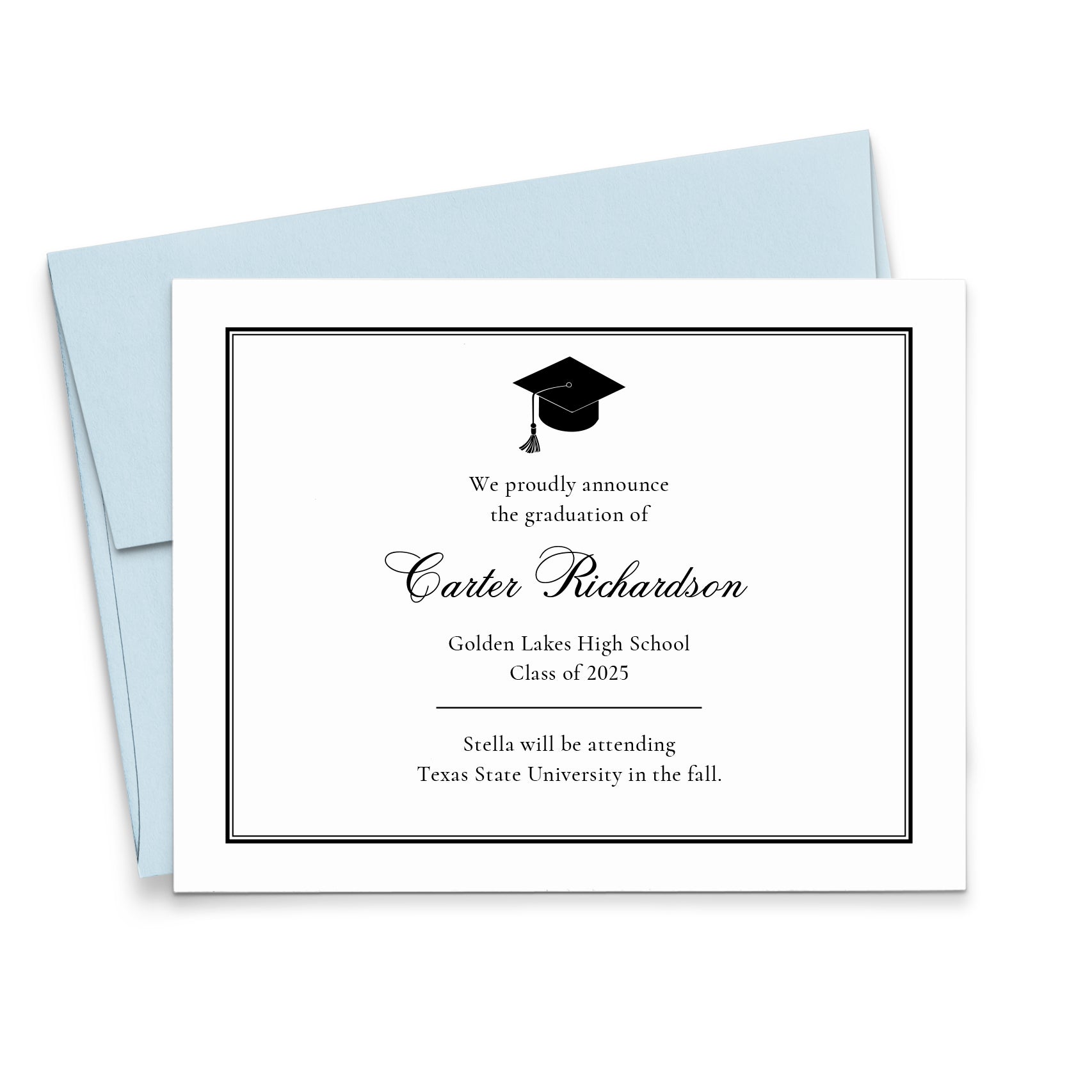 Personalized High School Graduation Announcements Class Of 2025 - Modern  Pink Paper