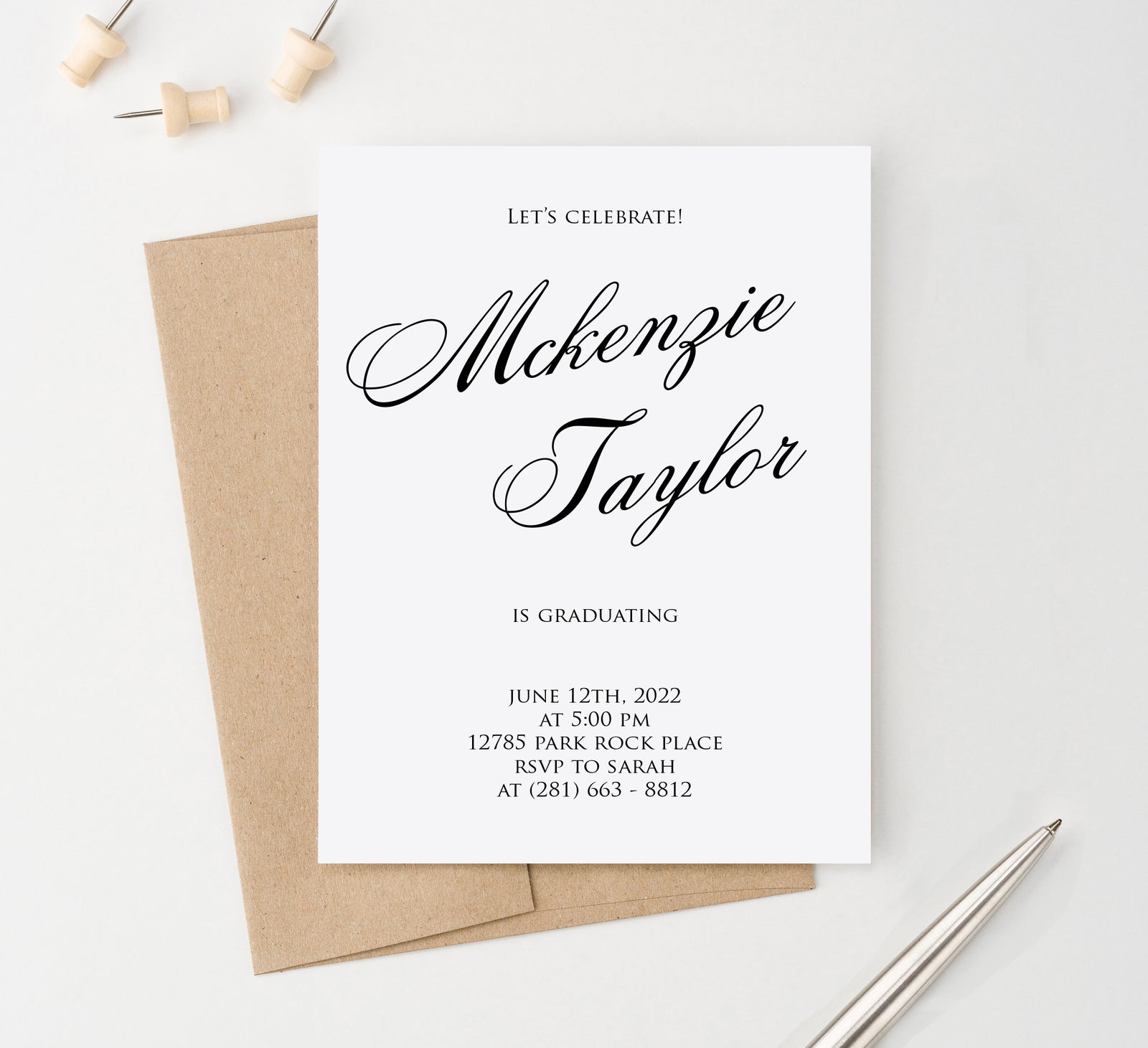 Classic Personalized Graduation Party Invitation