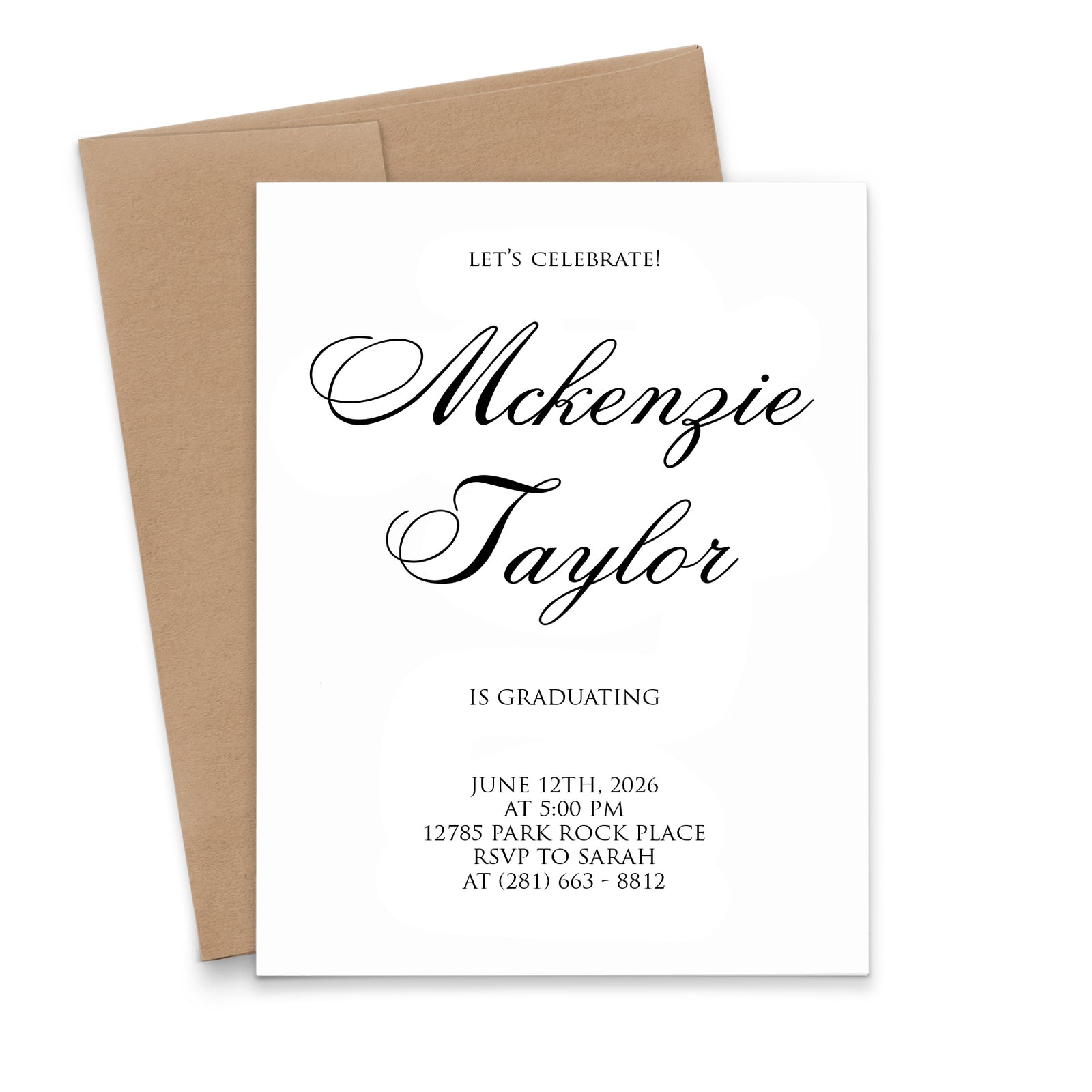 Classic Personalized Graduation Party Invitation