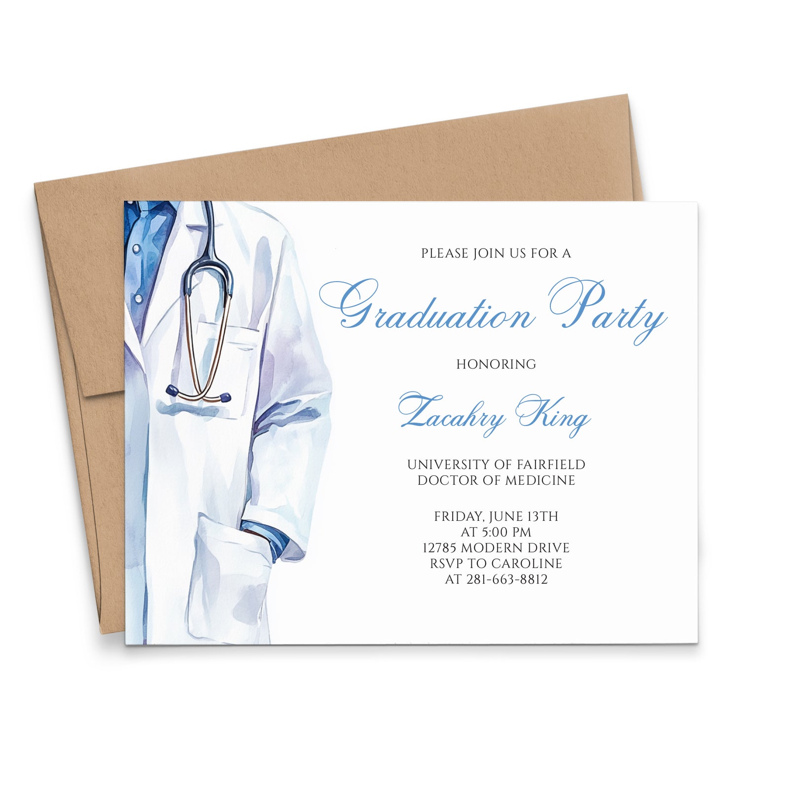 Custom Doctorate Graduation Invitations For Party
