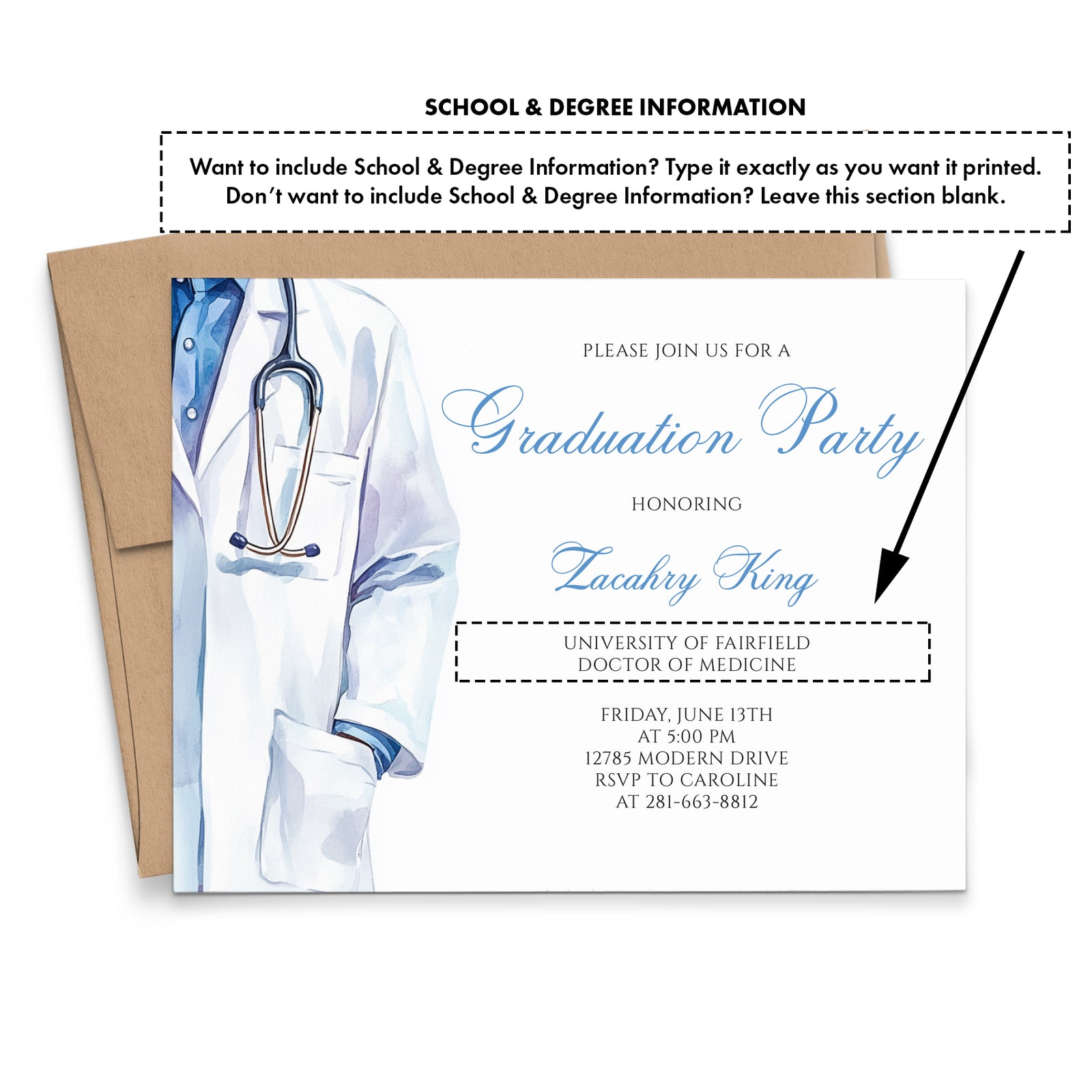 Custom Doctorate Graduation Invitations For Party