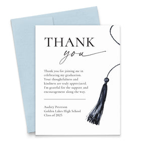 Elegant Personalized Graduation Thank You Cards With Tassel