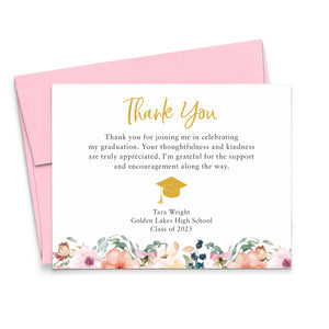 grad party thank you cards What to write in a graduation thank-you card: Graduation thank-you messages Each set includes 12 white envelopes Floral Graduation Thank You Cards