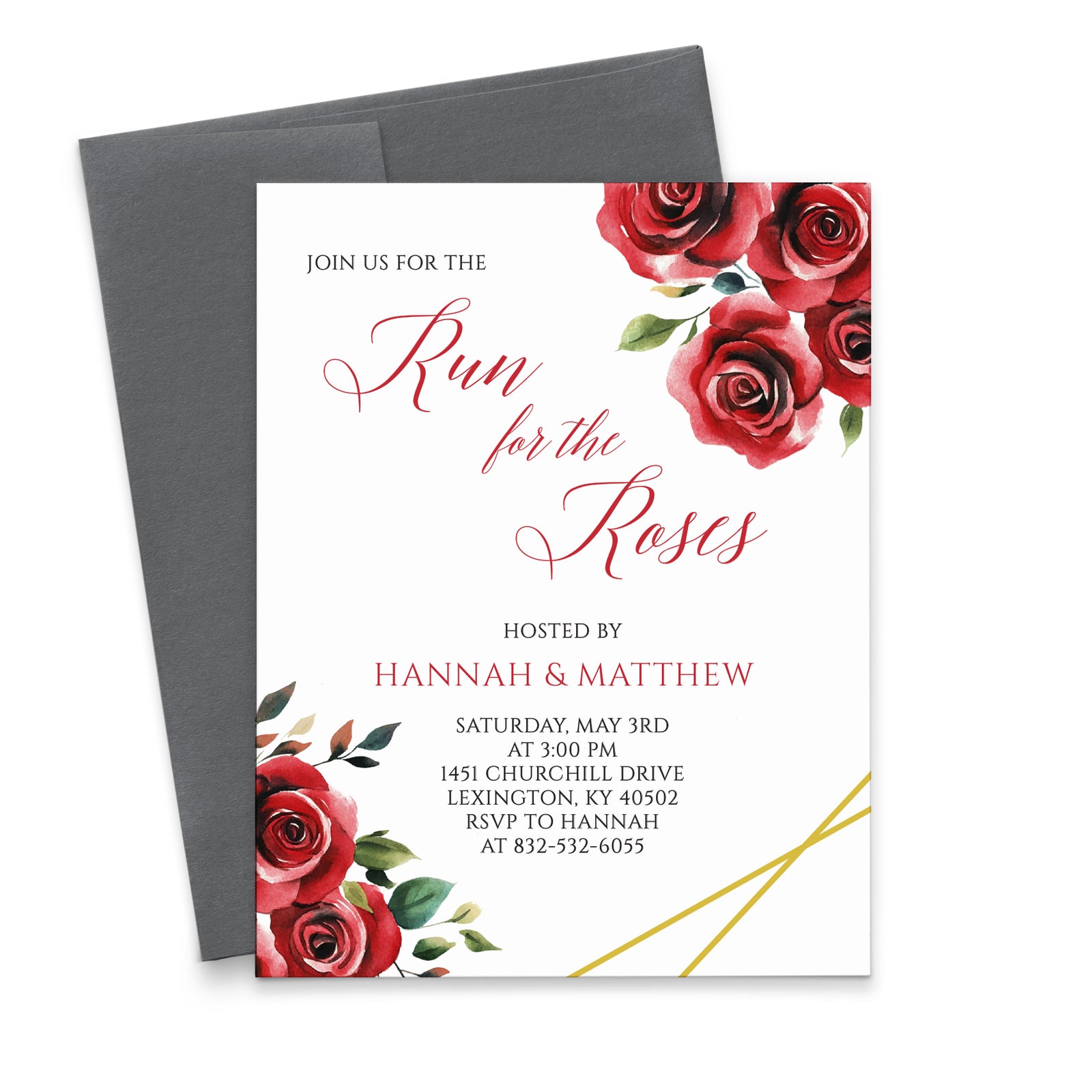 Elegant Run For The Roses Invitation For Kentucky Derby