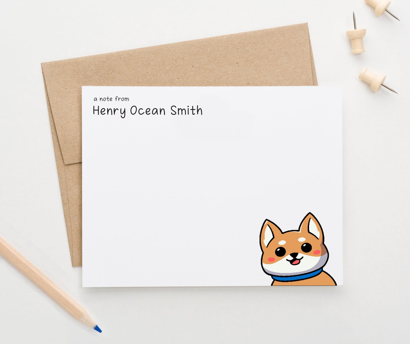 Custom Cute Dog Stationery Set Kawaii