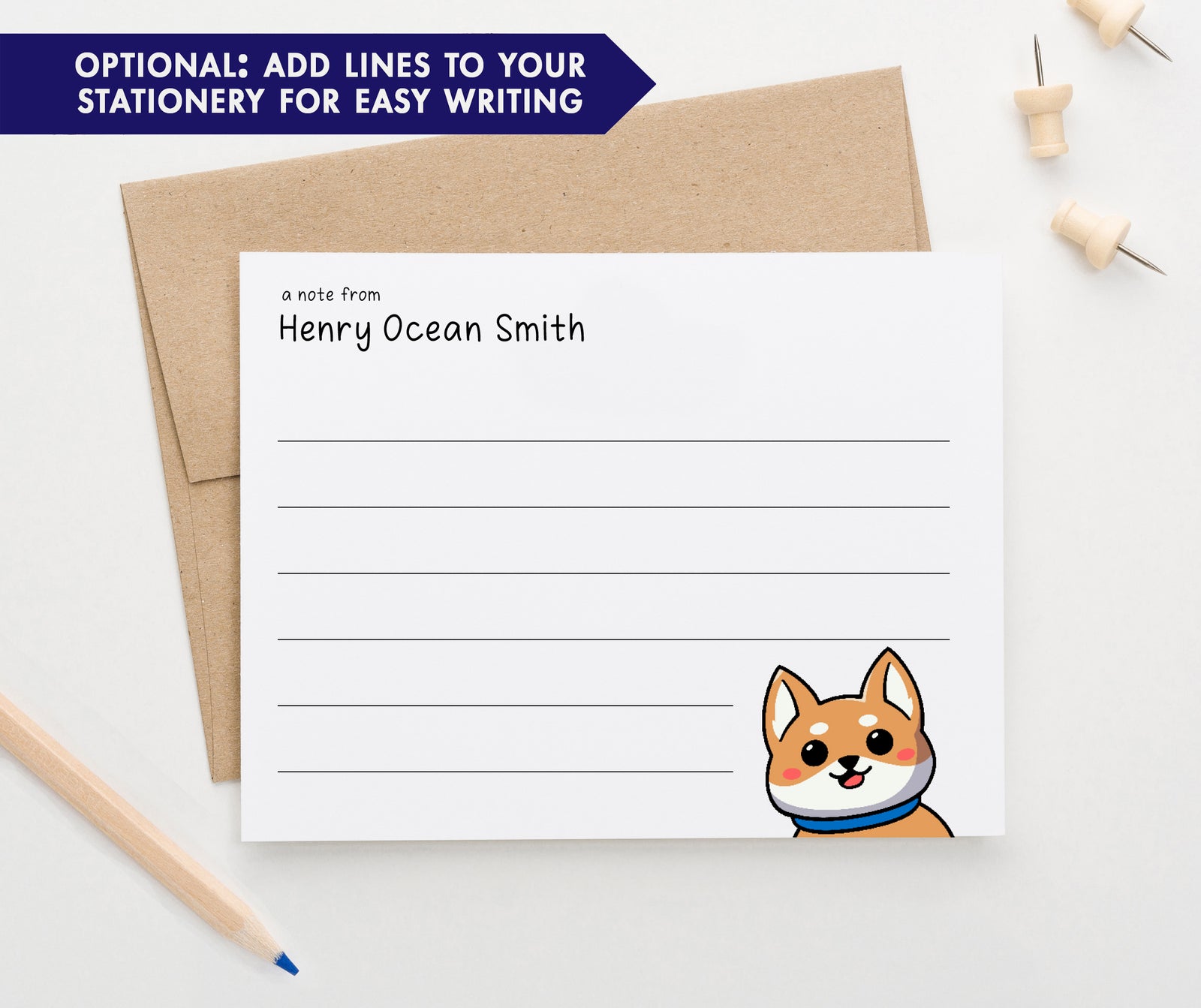 Custom Cute Dog Stationery Set Kawaii
