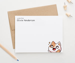Personalized Kawaii Cat Stationery Set
