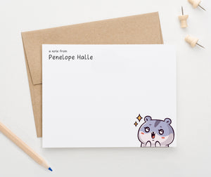 Personalized Kawaii Bear Stationery Set