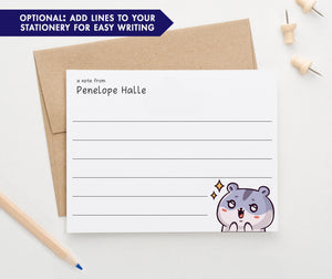 Personalized Kawaii Bear Stationery Set