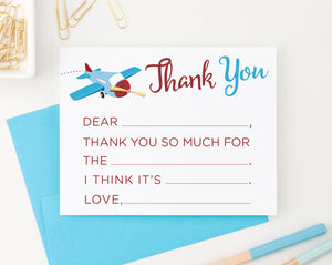 Airplane Fill In Thank You Note Cards
